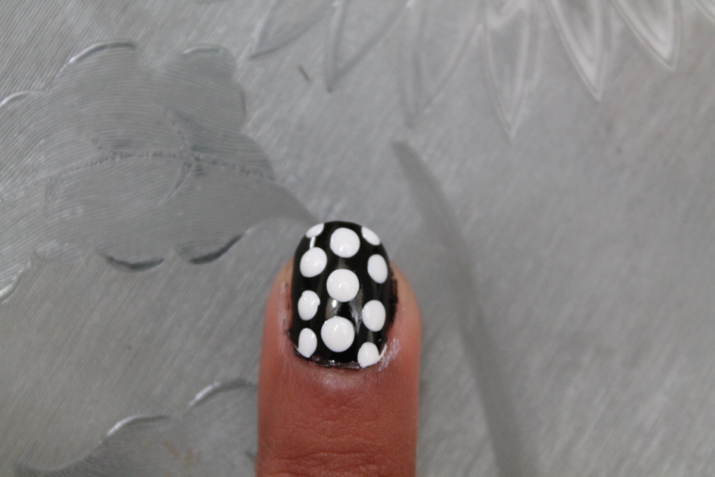 Nail Art for Short Nails-Black and White Dotticure - Beauty and Blush