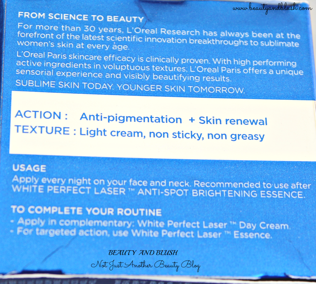 L'Oreal Paris White Perfect Laser Overnight Treatment Review