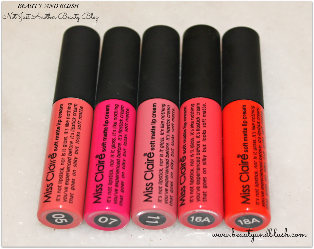 Miss Claire Soft Matte Lip Creams Review and Swatches